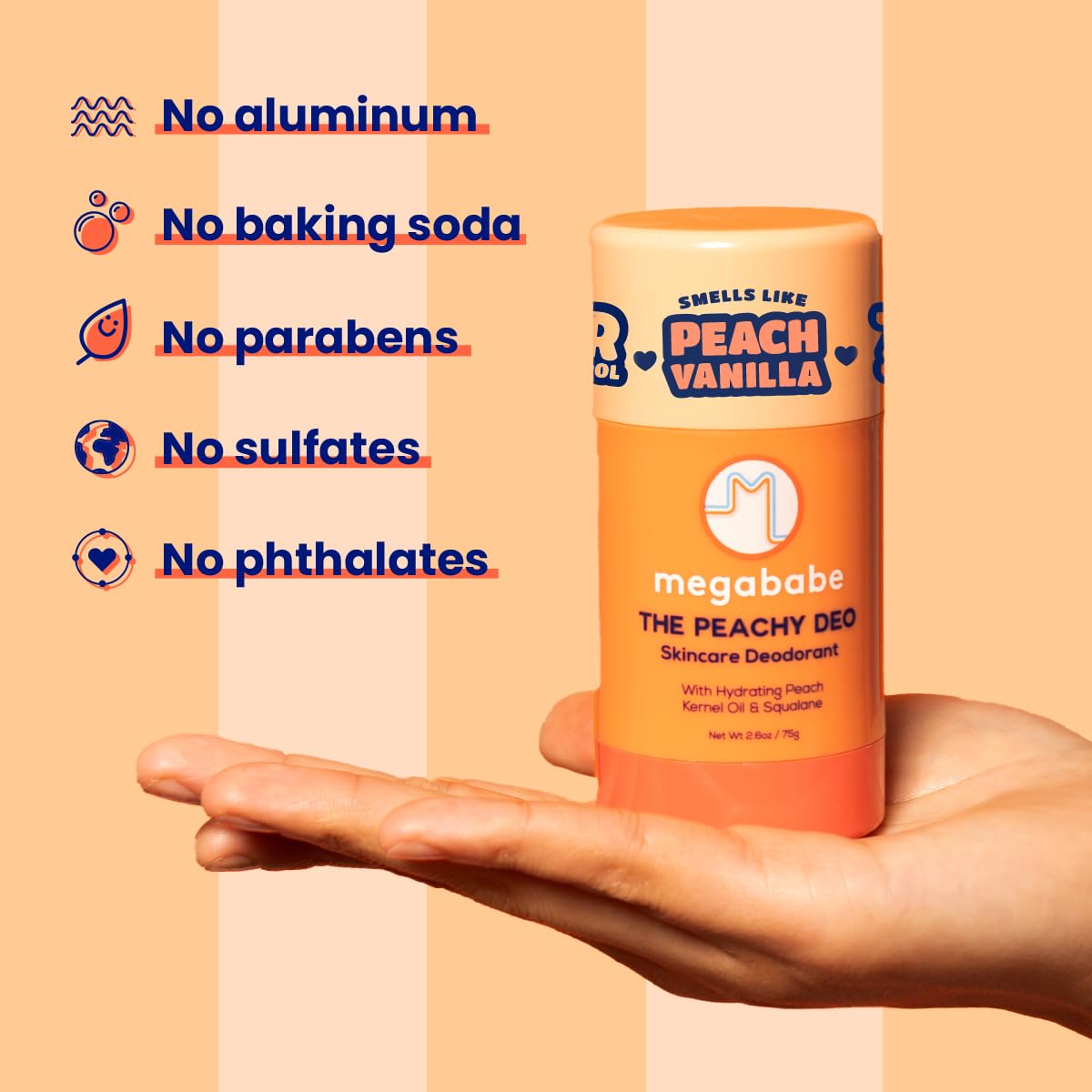 Déodorant Megababe Peachy Deo 72H en utilisation