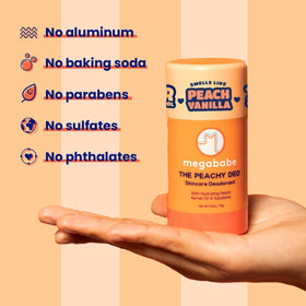 Déodorant Megababe Peachy Deo 72H en utilisation