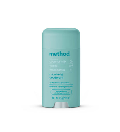 Déodorant Method Coco Twist 75g vue avant avec emballage