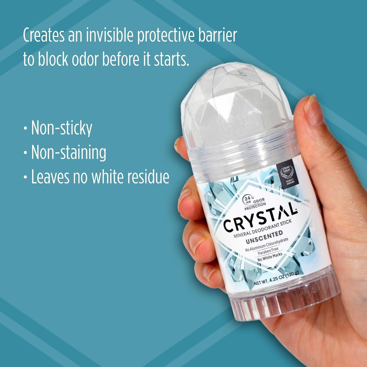 Déodorant minéral Crystal Essence 120 g vue arrière