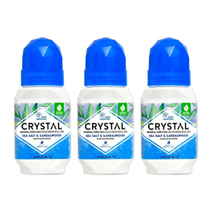 Déodorant minéral Crystal Essence en roll-on avec bois de santal