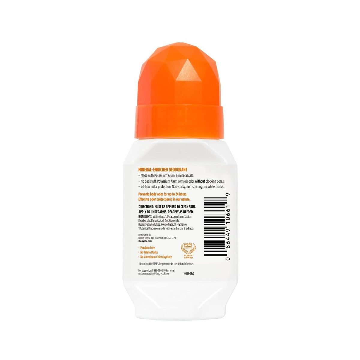 Déodorant minéral roll-on Crystal Essence avec sa texture transparente