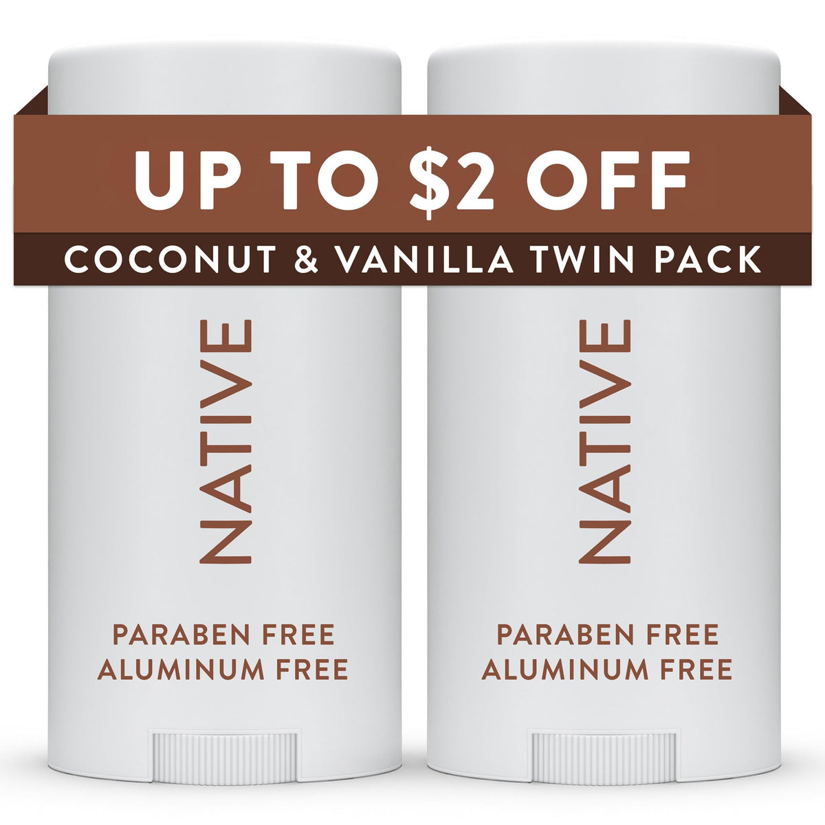 Déodorant Native 240g pack de 2, parfum Cacao & Vanille, vue de face
