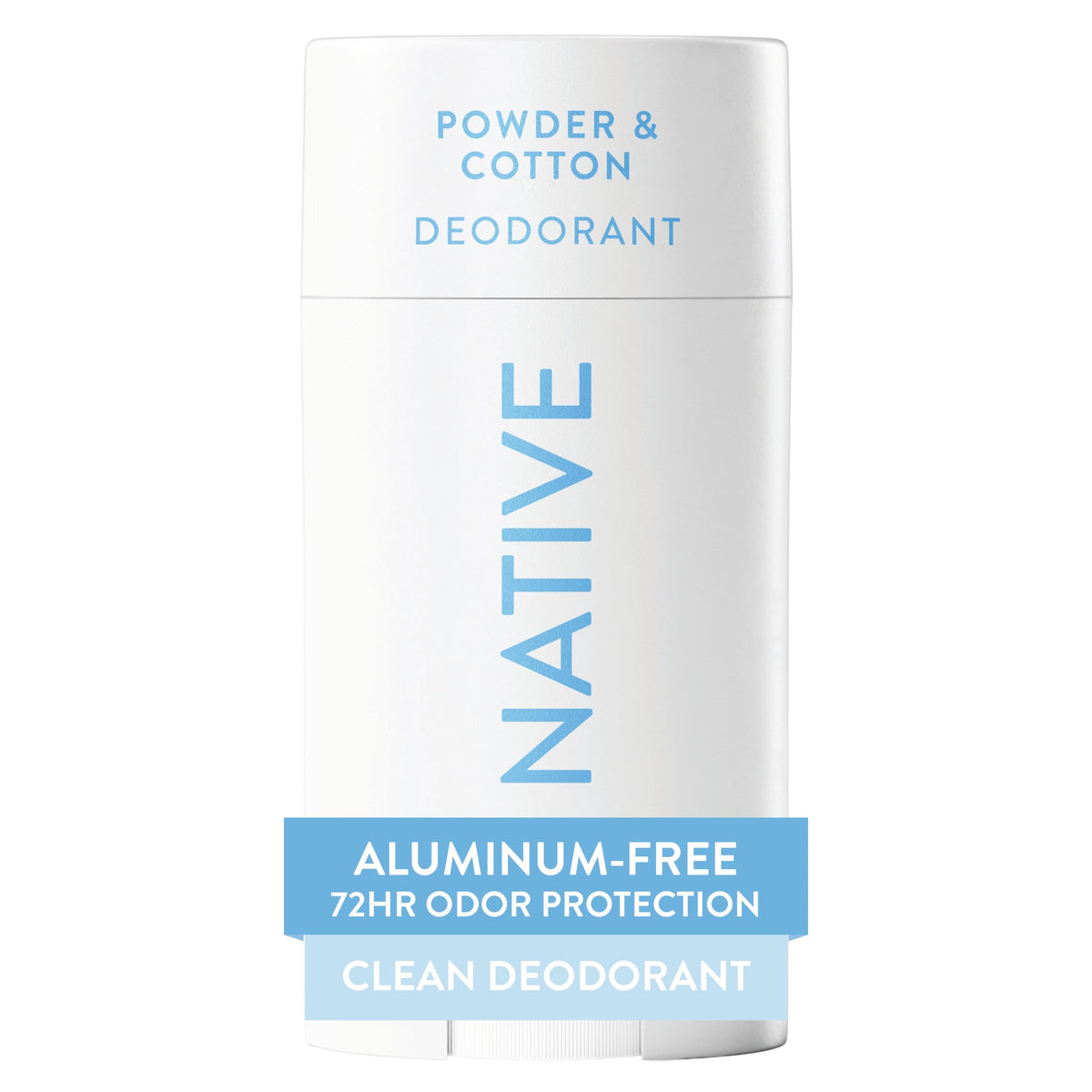 Déodorant Native 72h vue de face, emballage blanc et vert
