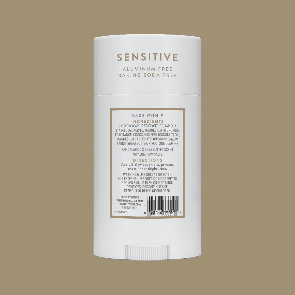 Déodorant Native au Sandalwood, utilisation quotidienne