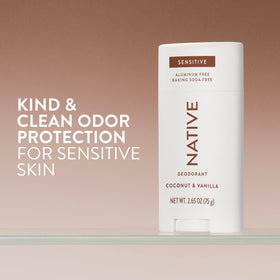 Déodorant Native Sensitif 120g côté avec ingrédients naturels