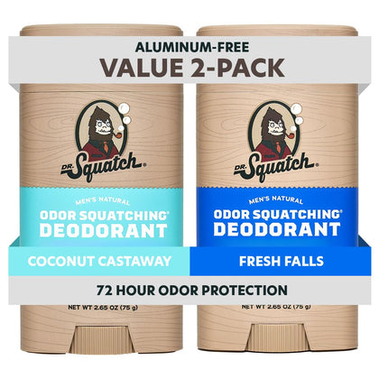 Déodorant naturel Dr. Squatch 2-pack avec emballage en vue avant