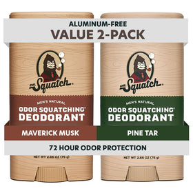 Déodorant Naturel Dr. Squatch 2-Pack avec senteurs de musc et goudron de pin