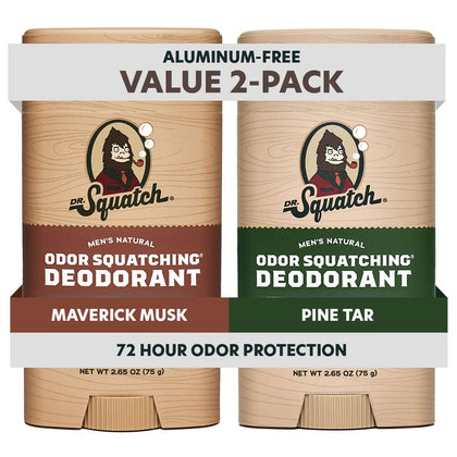 Déodorant Naturel Dr. Squatch 2-Pack avec senteurs de musc et goudron de pin