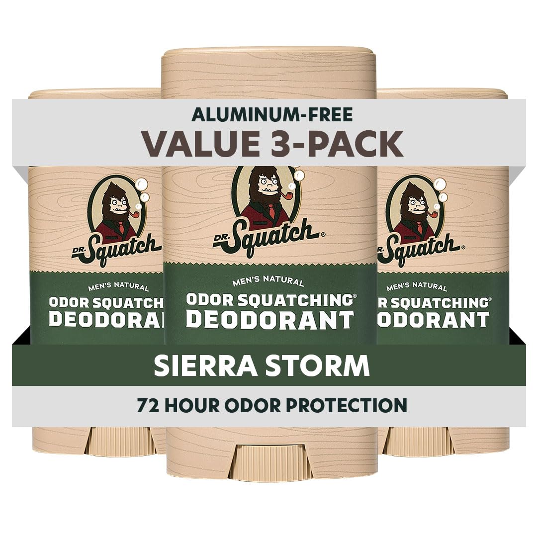 Déodorant naturel Dr. Squatch 3-pack vue de face