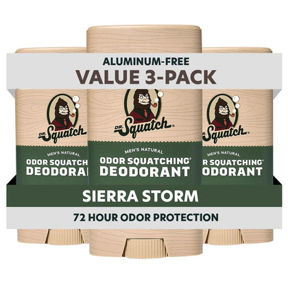 Déodorant naturel Dr. Squatch 3-pack vue de face