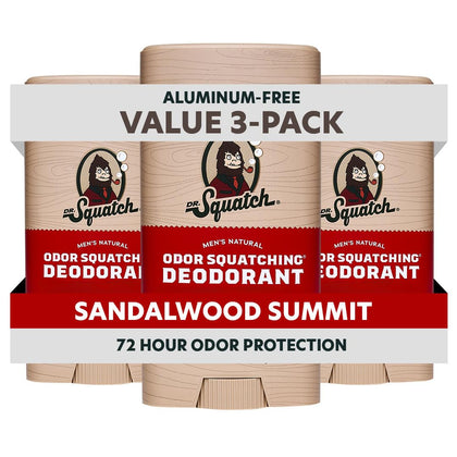 Déodorant naturel Dr. Squatch Santal 3-pack vue avant