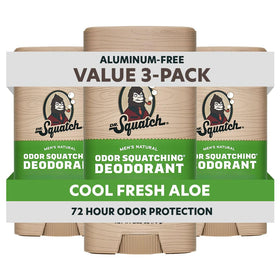 Déodorant naturel Dr. Squatch stick 2,65 oz devant avec étiquette Aloe Frais