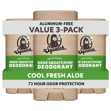 Déodorant naturel Dr. Squatch stick 2,65 oz devant avec étiquette Aloe Frais