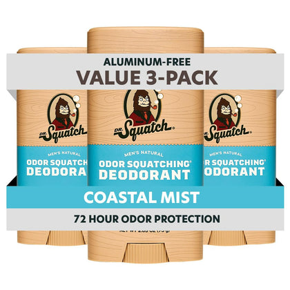 Déodorant naturel Dr. Squatch stick de 2,65 oz, parfum Coastal Mist