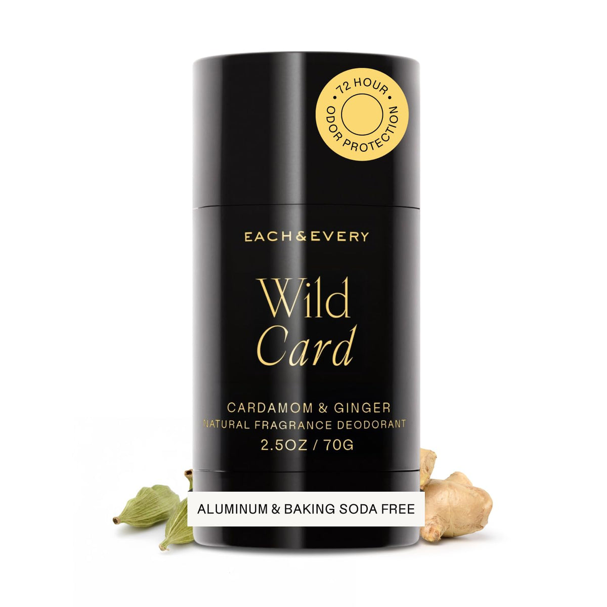 Déodorant naturel Each & Every 150g senteur cardamome et gingembre vue de face