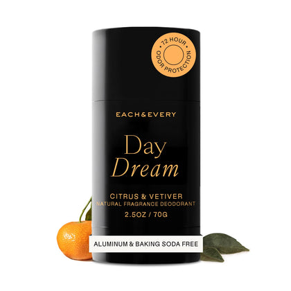 Déodorant naturel Each & Every 150g vue avant avec parfum Citrus & Vetiver