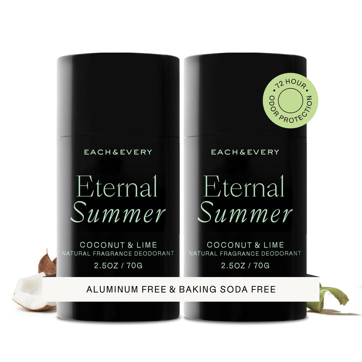 Déodorant naturel Each & Every 2 pack avec emballage
