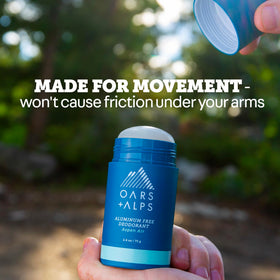 Déodorant Oars + Alps aluminium free 75g, application sur peau