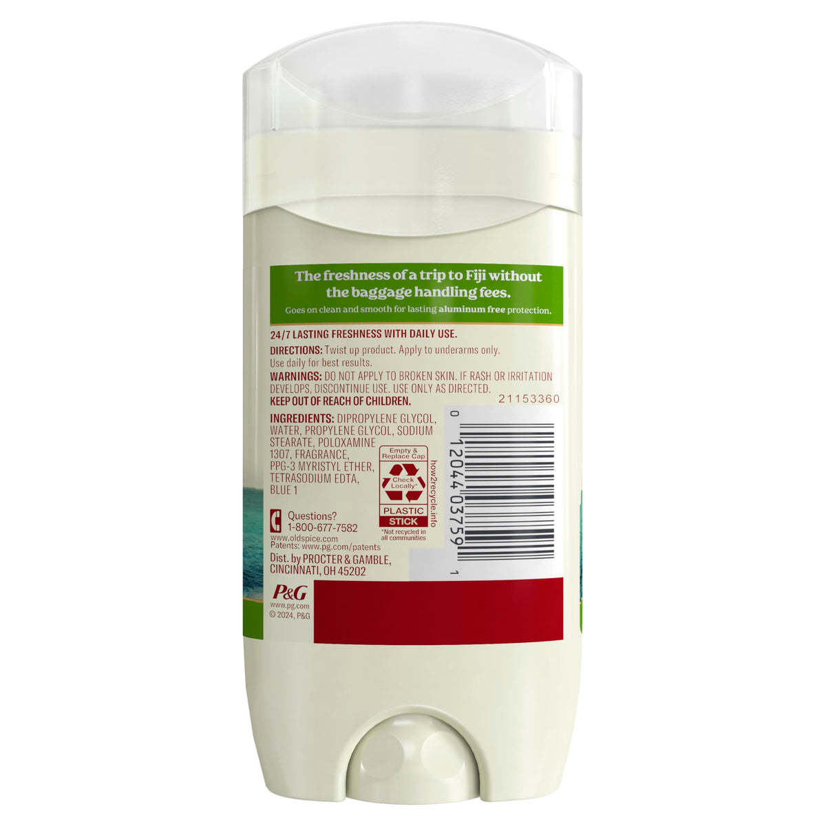 Déodorant Old Spice Aluminium Free 132g ouvert