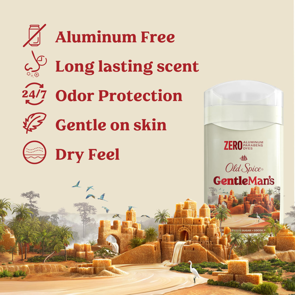 Déodorant Old Spice Aluminium Free 144g vue de côté
