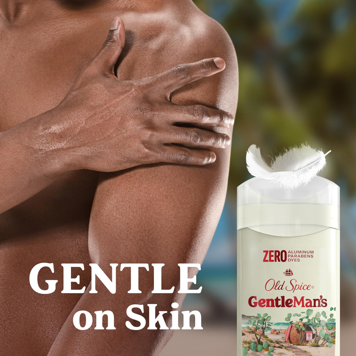 Déodorant Old Spice Aluminium Free Eucalyptus et Huile de Coco, vue en gros plan