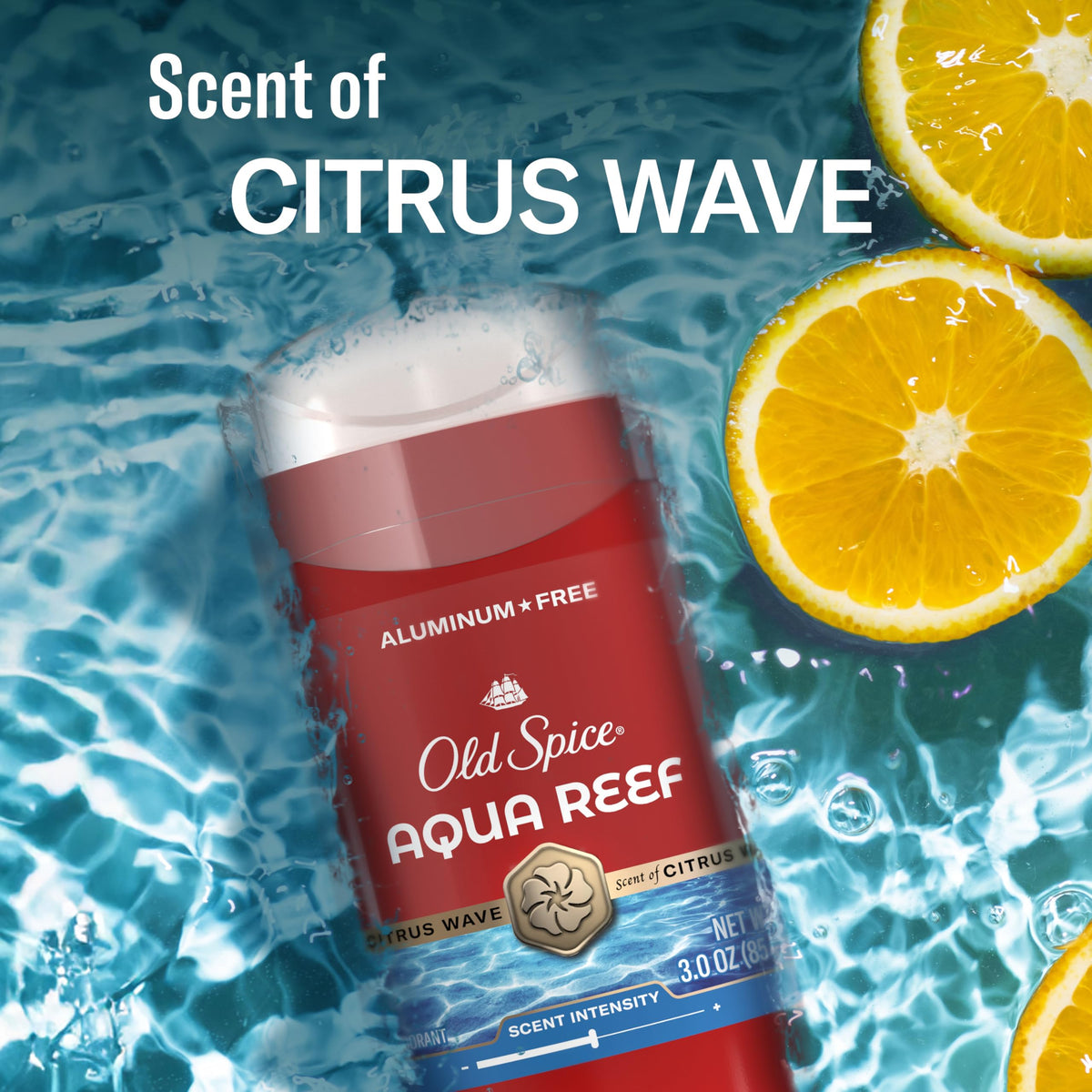 Déodorant Old Spice Aqua Reef 140g en utilisation