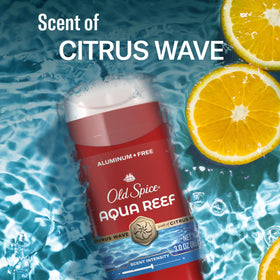Déodorant Old Spice Aqua Reef 140g en utilisation