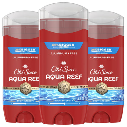 Déodorant Old Spice Aqua Reef 3,8 oz pack de 3 vue avant