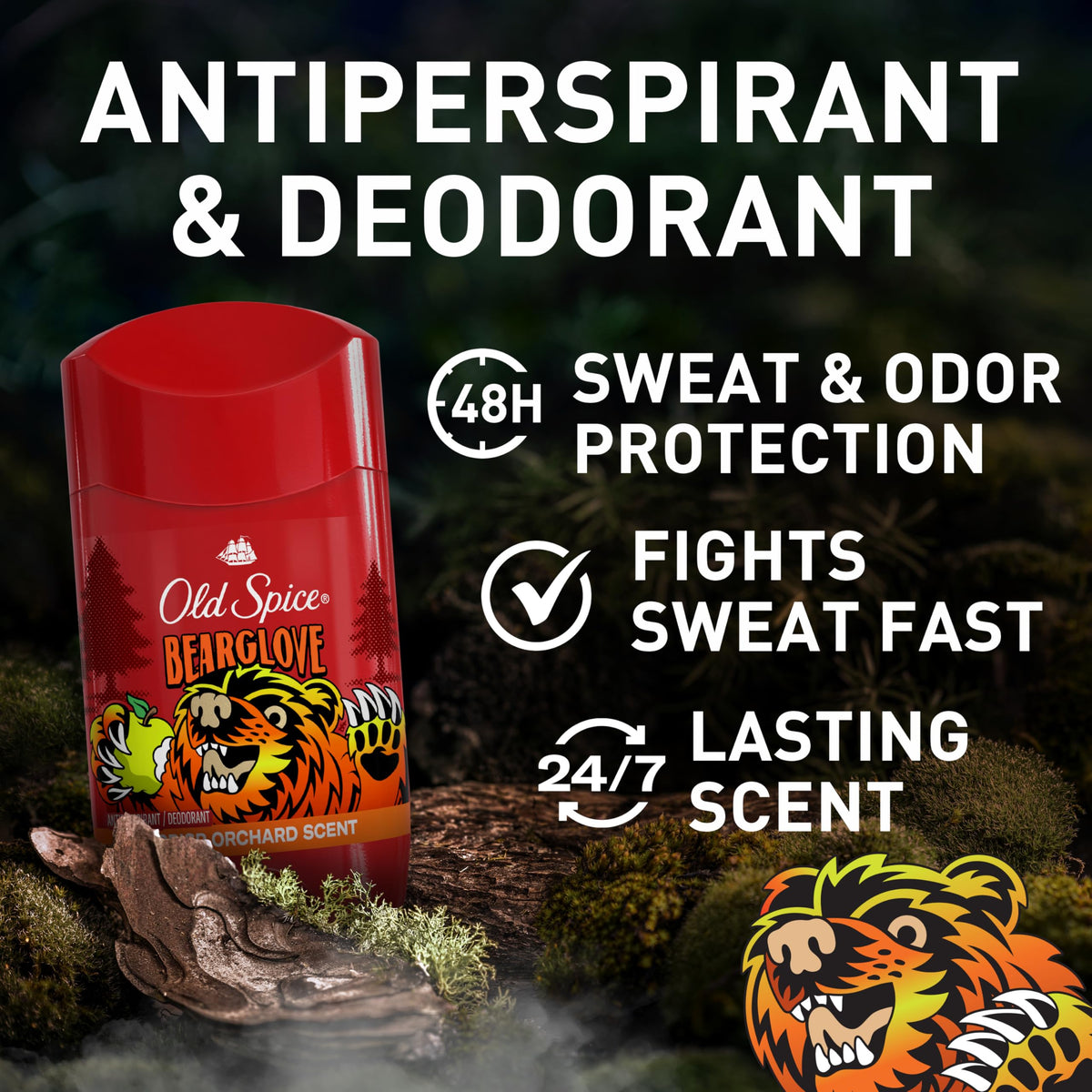 Déodorant Old Spice Bearglove 118g packaging