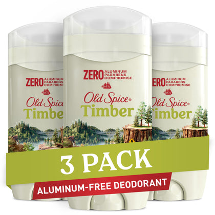 Déodorant Old Spice Timber 85g face avant avec étiquette bois de santal