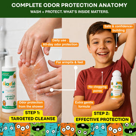 Déodorant roll-on DIADIÉ pour enfants, protection contre les odeurs