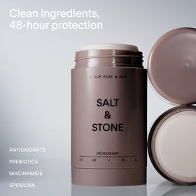 Déodorant Salt & Stone aluminium-free modèle Rose Noire et Oud, arrière