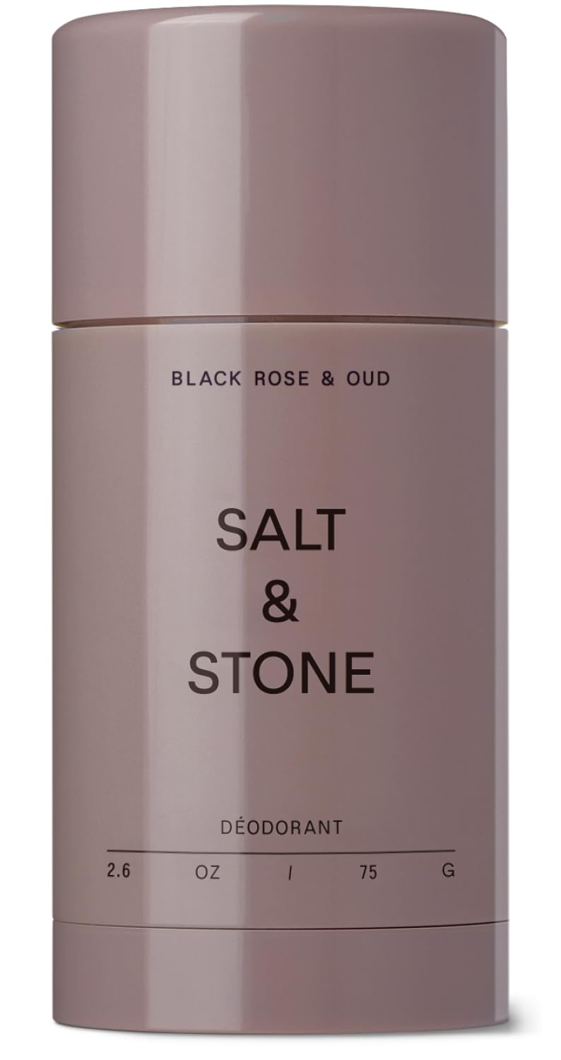 Déodorant Salt & Stone aluminium-free modèle Rose Noire et Oud, avant