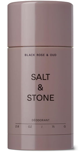 Déodorant Salt & Stone aluminium-free modèle Rose Noire et Oud, avant