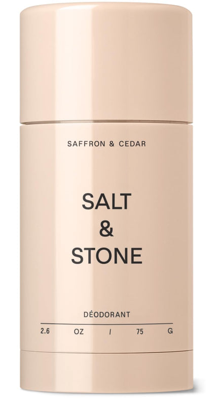 Déodorant Salt & Stone Aluminium-Free Saffron & Cedar 159g vue de face