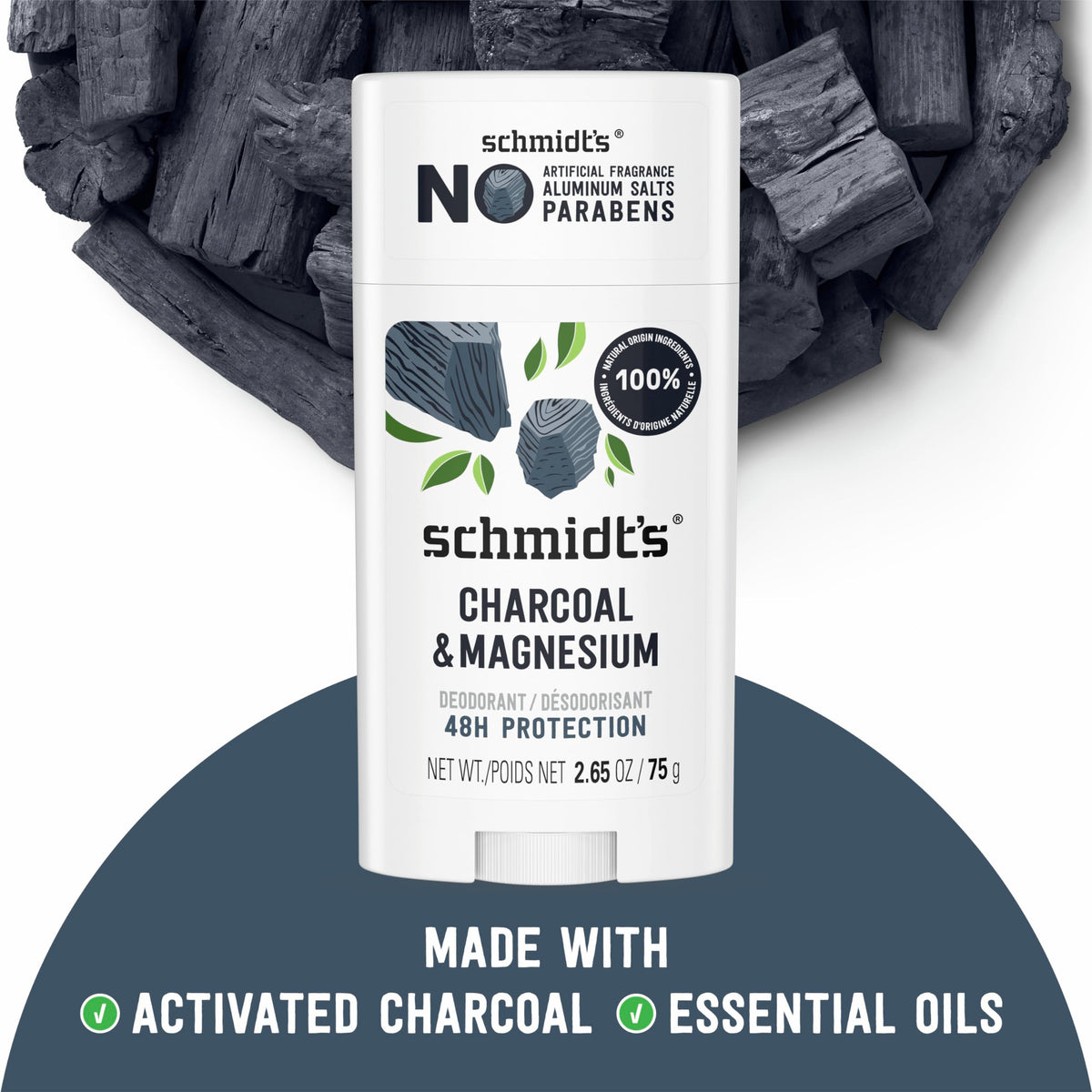 Déodorant Schmidt's Charbon & Magnésium packaging