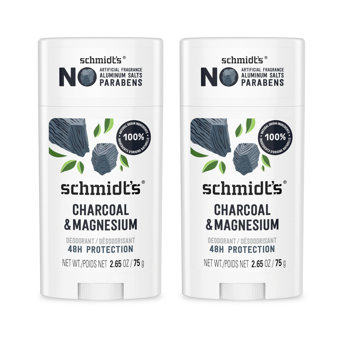 Déodorant Schmidt's Charbon & Magnésium vue avant