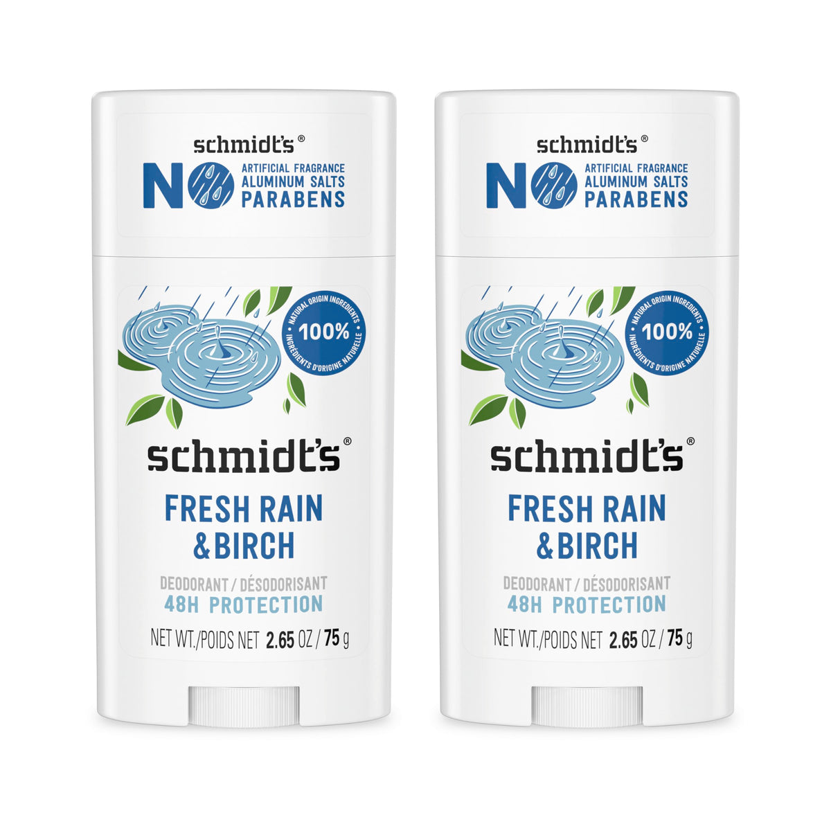 Déodorant Schmidt's Fresh Rain & Birch 240g vue avant