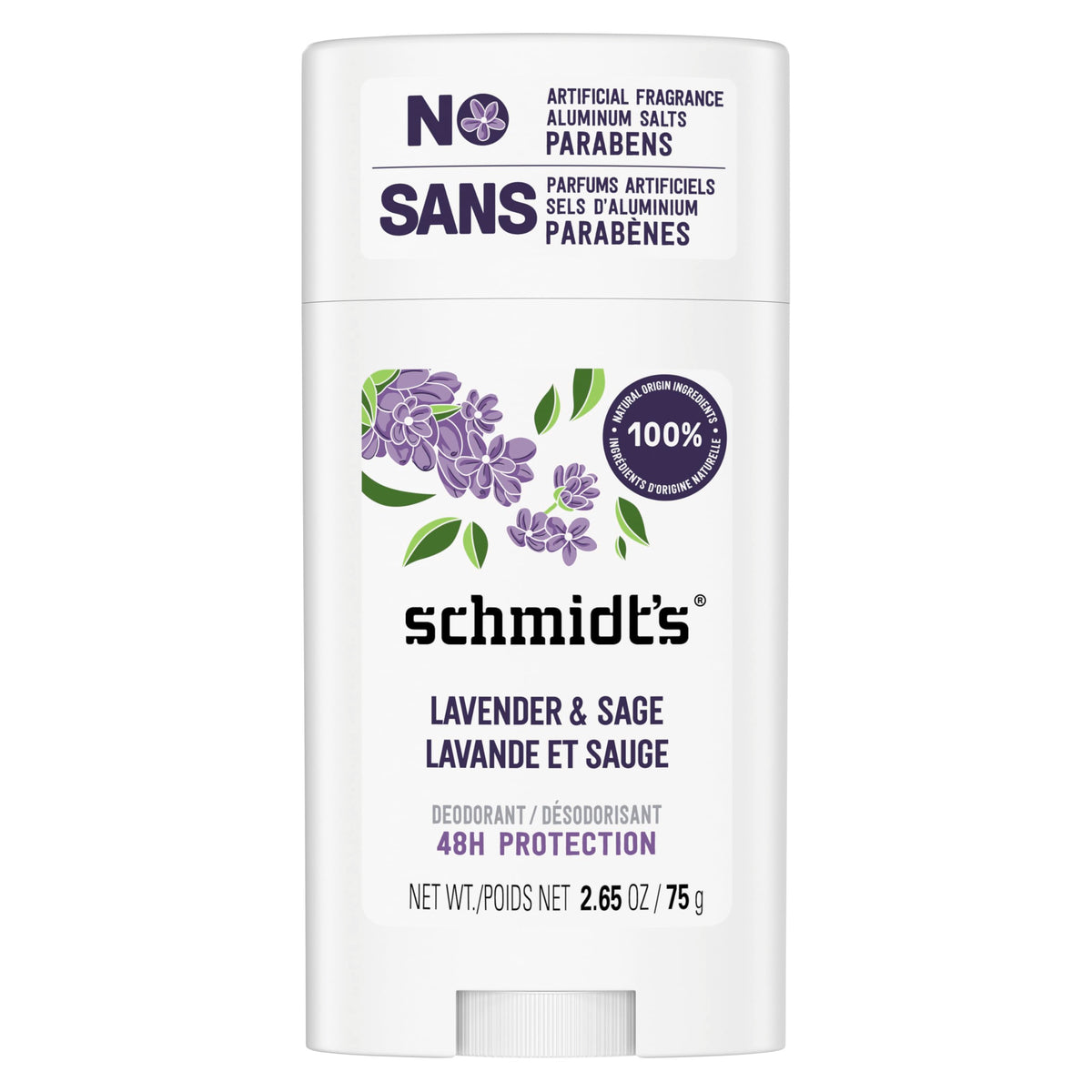 Déodorant Schmidt's Lavande & Sauge vue avant 120g