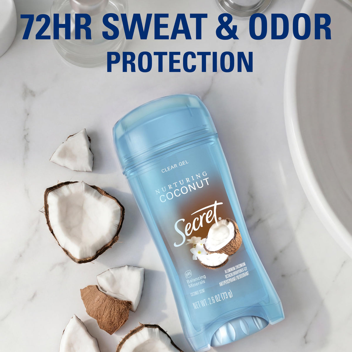 Déodorant Secret 2.6 oz avec flacon et étiquette