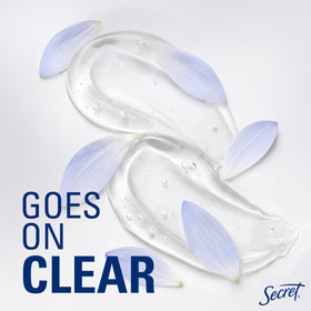 Déodorant Secret 72h Gel Transparent appliqué sur une peau