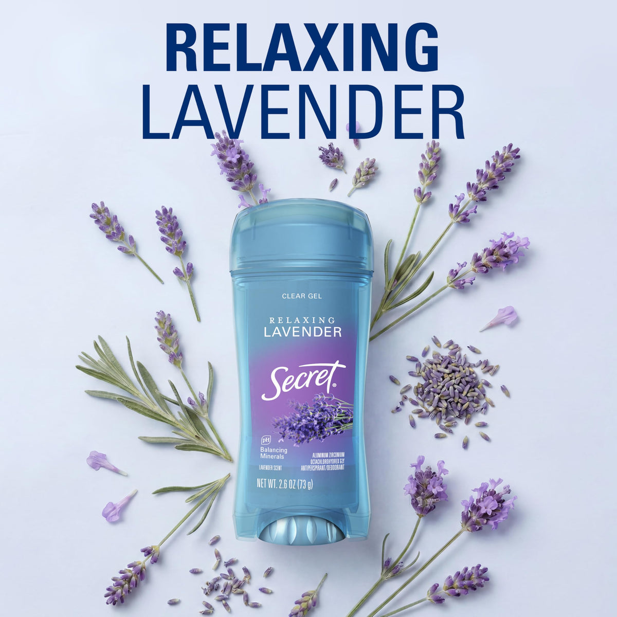 Déodorant Secret 72h gel transparent avec fond flou