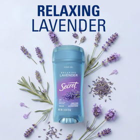 Déodorant Secret 72h gel transparent avec fond flou