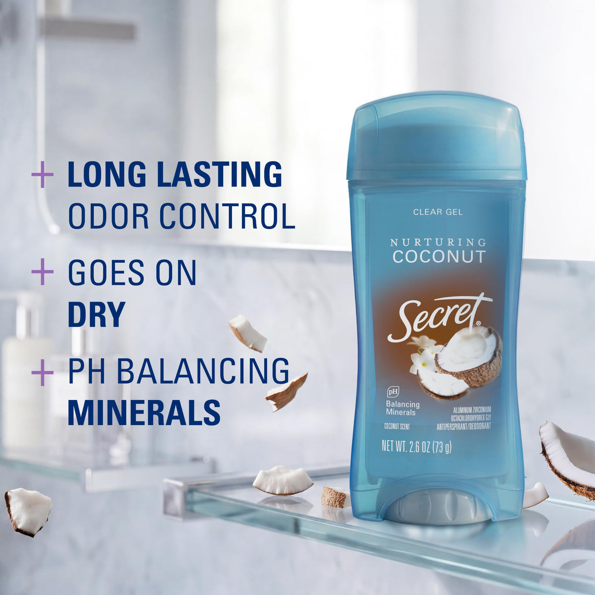 Déodorant Secret 72H gel transparent côté