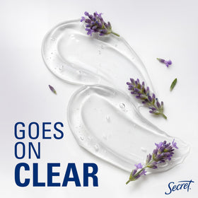 Déodorant Secret 72h gel transparent sur une surface blanche