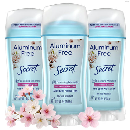 Déodorant Secret Aluminium Free vue avant, parfum cerisier