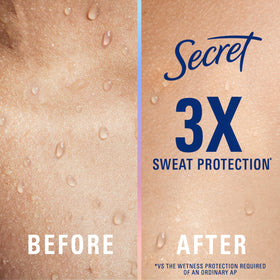 Déodorant Secret Antiperspirant en utilisation sur la peau