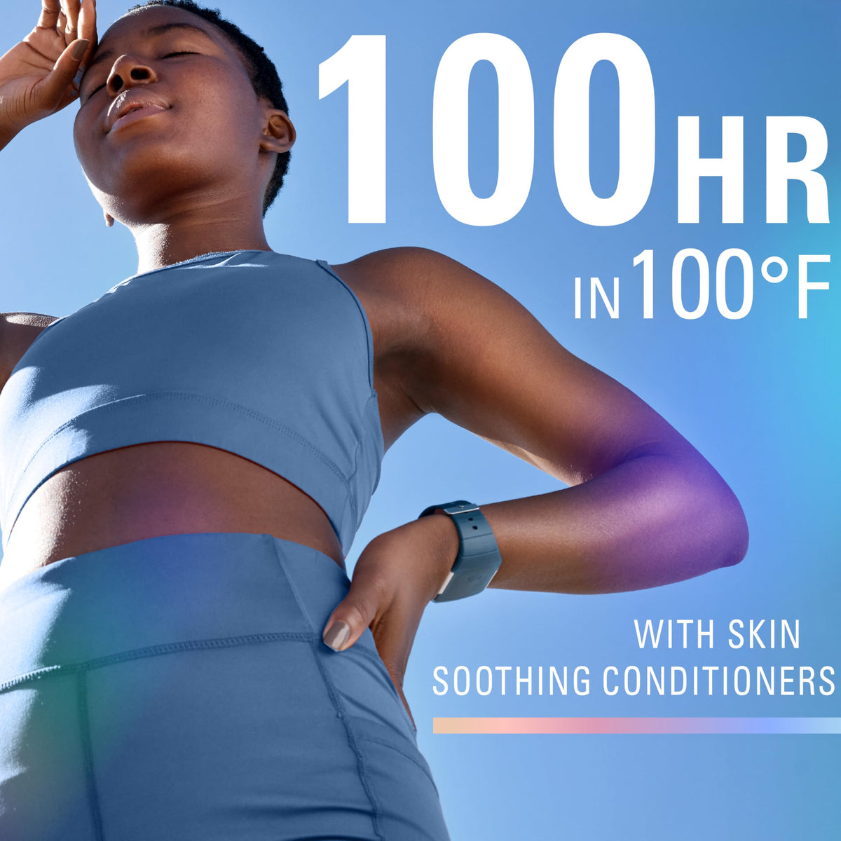 Déodorant Secret Clinique 100H, application sur la peau