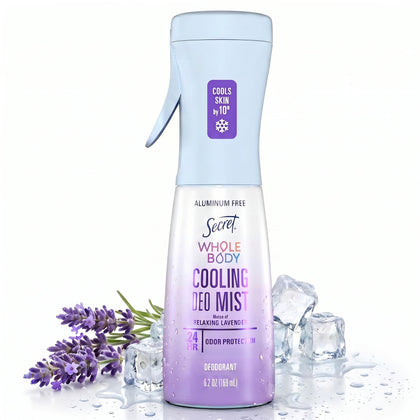 Déodorant Secret en spray 200g vue avant avec packaging lavande
